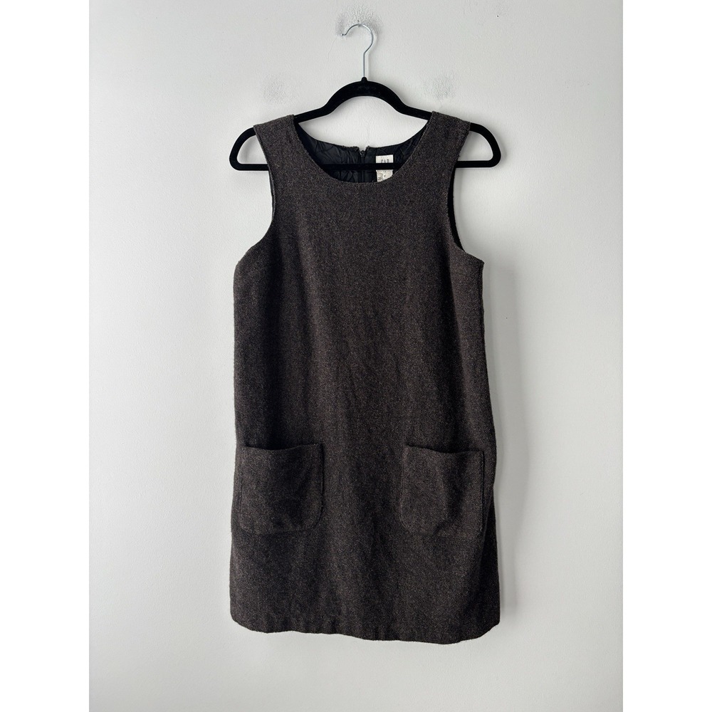 GAP‎ Women's Vintage Brown Wool Blend Shift Jumper Dress Size Small Cottagecore